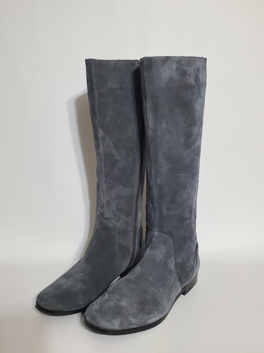 Lands' End Gray Suede Knee High Flat Boots Women's Size 40